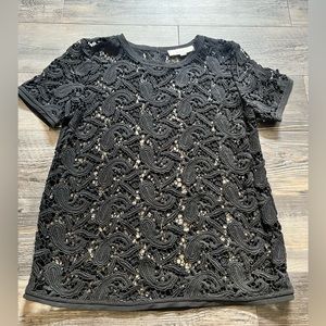 Loft black lace shirt